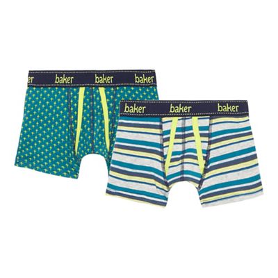 Baker by Ted Baker Pack of two boys' green and grey trunks